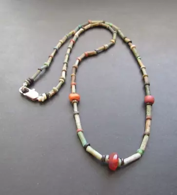 NILE  Ancient Egyptian Amulet Mummy Bead Necklace Ca 600 BC • $50