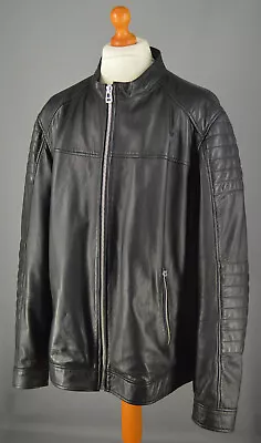 Mens Black Jacamo Leather Biker Style Jacket Size 2XL. • £26