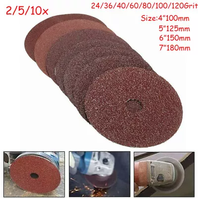 4  5  6  7   Fibre Sanding Discs Grinding Wheel For Angle Grinder 24-120 Grit • $6.86