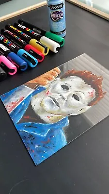 Michael Myers Glass Art As Seen On TIKTOK |  HALLOWEEN • $45