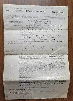 1899 Jane Parker Dowanhill Glasgow Estate Duty. Mentions Caledonian Railway Co • £9.99