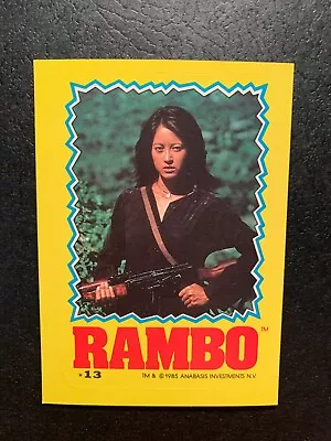 $1.59 • Buy Rambo 1985 Topps Sticker Card #13 ANABASIS INVESTMENTS N.V. Sylvester  Stallone