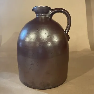 Brown Redware Jug With Interesting Spout- Likely PA • $179.99