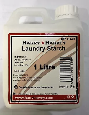 £8.99 • Buy 1L Laundry Starch Liquid Linens Chef Whites Shirts Clothes Sheets Hotels Non Tox
