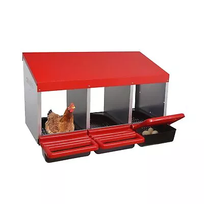 ZenxyHoC Chicken Nesting Boxes 3 Hole Metal Chicken Egg Laying Box With Swin... • $100.44