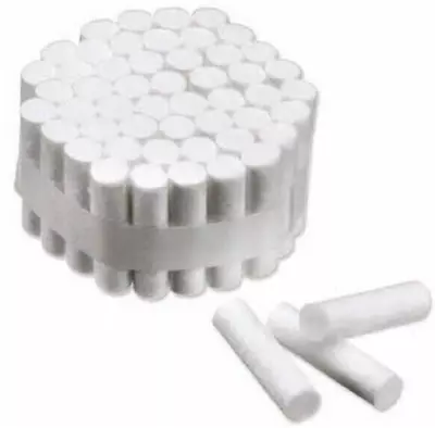 Cotton Wool Rolls Dental Use Bleeding Teeth/gums Sports Nose Bleed Plugs Pack 50 • £4.50