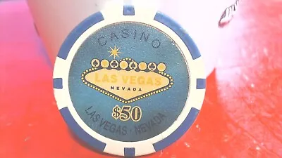 Vintage --$50.00--Las  Vegas Poker Chip--Nice Shape • $8.20