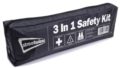 £16.99 • Buy 3 In 1 Car Travel Kit Includes Warning Traingle, Reflective Vest & First Aid Set