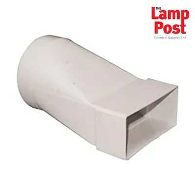 £6.99 • Buy Flat Rigid PVC Duct 110x54mm Round To Rectangular Adaptor Ducting Channel (Long)