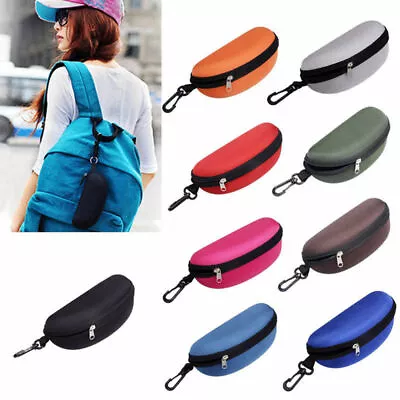 $9.95 • Buy Portable Zipper Eye Glasses Sunglasses Clam Shell Hard Protector Case Box Pouch
