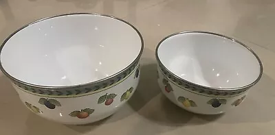Villeroy & Boch FRENCH GARDEN Metal Enamel Mixing /serving Bowls 6” And 7” • $25