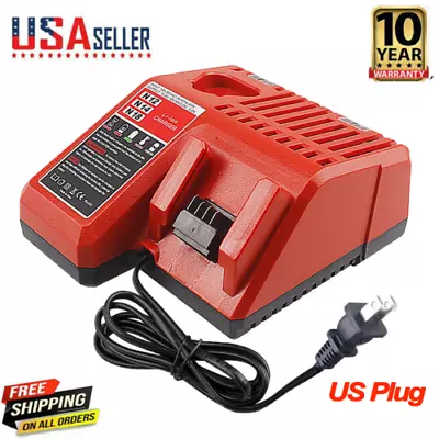 M18 & M12 Rapid Charger For Milwaukee 48-11-1860 M12-18C Li-Ion Battery Charger • $21.92