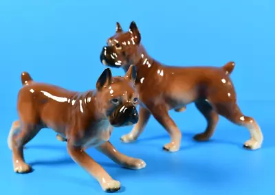 VTG Victoria Ceramics 10  Boxer Dog  Salt & Pepper Shakers Japan-Foil Label • $15