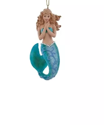 Kurt Adler Blue And Green Scroll Patterned Mermaid Christmas Ornament Style A • $15.34