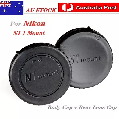  Premium Body Cap + Rear Lens Cap For Nikon 1 Mount  Camera N1 J1 J2 J3 V1 V2 S1 • $6.25