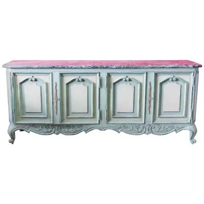 Large Louis XV Style Gustavian Style Marble-Top Sideboard • $1680.59