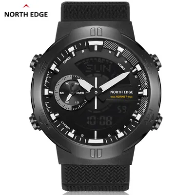 NORTH EDGE Mens Outdoor Sport Military Watch Compass Military Digital Wristwatch • £29.29