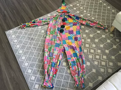 2 Piece Vintage 70s Hand Made Clown Costume Patchwork Adult Sized • $250