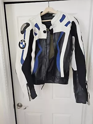 BMW Motorcycle Biker Leather Jacket Racing Motorbike Cowhide Leather Jackets • $180