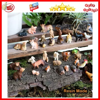 Mini Resin Miniature Animals Fairy Garden Animal Figurines Real Tiny Micro Farm • $10.49