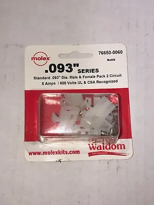 Molex 76650-0060 .093  Series Connector Kit Male/Female 2 Circuit 5 Amp • $4