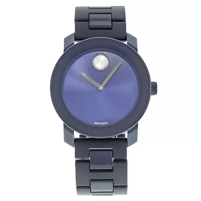 Movado Bold Navy Blue Dial Steel Plastic Quartz Mens Watch 3600444 • $329.99