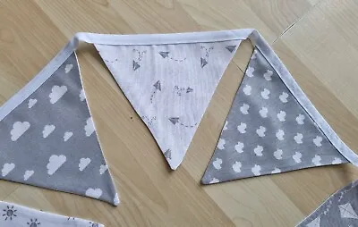 £8.99 • Buy Brand New Grey & White Fabric Double Sided Nursery Bunting (29)