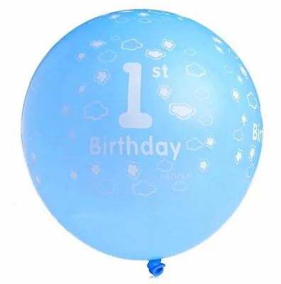 21pcs 1st Birthday Baby Boy Latex Balloons With Free Balloon Pump • £4.99