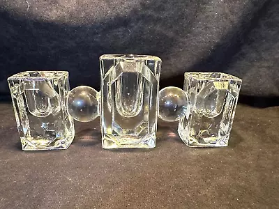 Vintage Pitman Dreitzer Baguette Art Deco Triple Candle Holder Candelabra 1940’s • $25