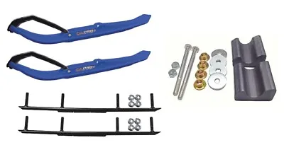 C&A Pro Blue MTX Snowmobile Skis W/ 6  Round Bars Complete Kit • $476.02