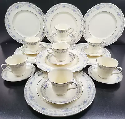 21 Pc Minton Bellemeade Dinner Plates Cup Saucer Set Vintage Floral England Lot • $229.67