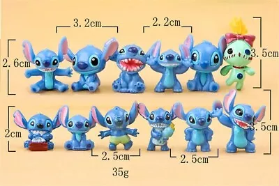 12 PCS Disney Lilo & Stitch Action Figures Collection Set Kids Toy Gifts 3.5cm • £5.85