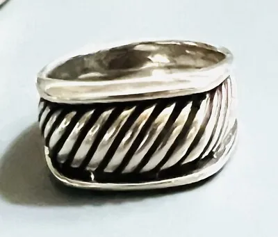 Navajo Glenn Sandoval Sterling Silver Ribbed Band Ring Size 9 Nice • $39.99