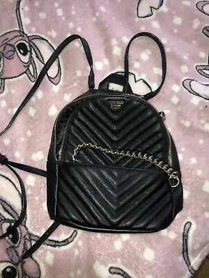 Victoria’s Secret Chain Detail Mini V Lined Quilted Leather Backpack • £18.99