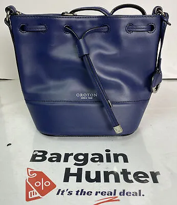 M661 Oroton Medium Handbag Purse Blue In Good Condition • $79.99