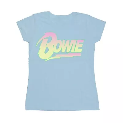 David Bowie Womens/Ladies Neon Logo Cotton T-Shirt (BI16817) • $39.50