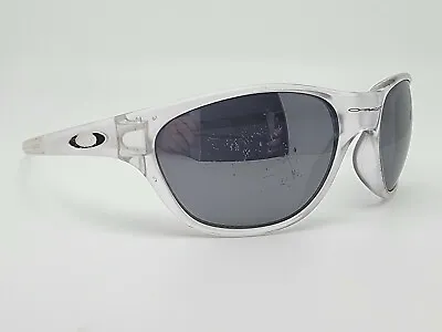 Oakley 03-102 New Frogskins Matte Clear Frame Black Iridium Lens Sunglasses RARE • $115.99