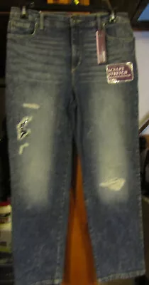 £19.23 • Buy Gloria Vanderbilt Womans 14p Avg Amanda Barrow Repair Stud  Blue Jeans Nwt