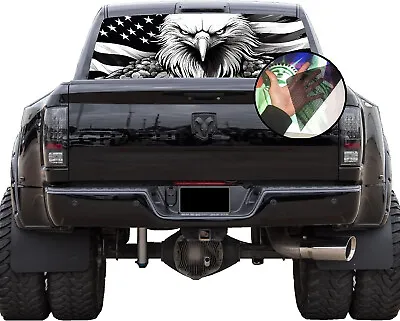 Truck Back Window Graphics American Flag Eagle (P543) See Through Rear Decal • $34.99