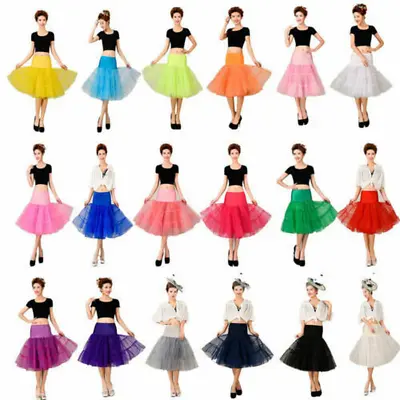 £11.99 • Buy 26“50s Retro Underskirt Swing Vintage Petticoat Fancy Net Skirt Rockabilly Dress