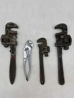 4 Vintage Adjustable Tools Monkey Wrench Pipe 10  Walco 7  Craftsman Pliers Lot • $39.99