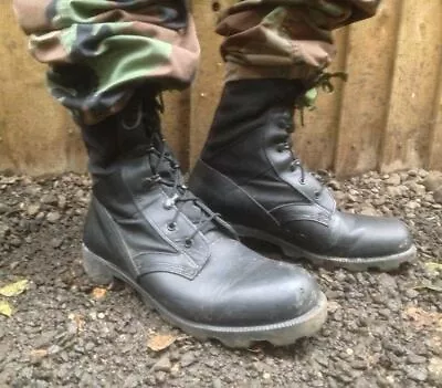 Uk British Army Surplus Issue G1 Wellco Black Jungle Combat Boots Leather Nylon • $71.55
