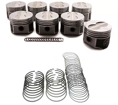 SPEED PRO Forged Flat Top 4vr 4Bbl Pistons/8+MOLY Rings For Ford 390 V8 FE .030 • $424.48