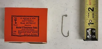 Mustad O'Shaughnessy Hooks Size 1/0 100 Count 1 Box (New) • $5