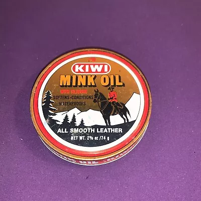 Vintage 2 5/8 Oz KIWI All Smooth Leather Mink Oil TIn • $15