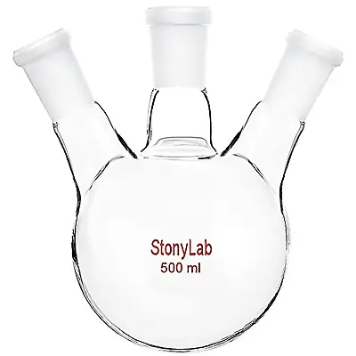 $64.05 • Buy Stonylab Glass 500Ml Heavy Wall 3 Neck Round Bottom Flask RBF, With 24/40 Center