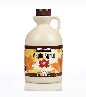 Kirkland Signature Maple Amber Syrup 1L 100% Pure Grade A Canadian Healthier New • £13.99