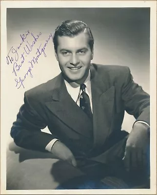 Autographed Photo GEORGE MONTGOMERY Cowboy Western Star LEADING MAN C 1940s • $99