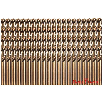 Drillforce 20PCS 1/16 -1/2  Cobalt Drill Bits Set HSS M35 Jobber Twist Drill Bit • $14.22