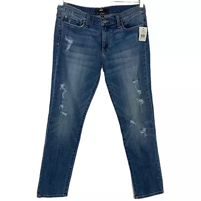 Else Women Jeans Straight Leg Ankle Length Distressed Medium Wash Size 30 NEW • $33.23